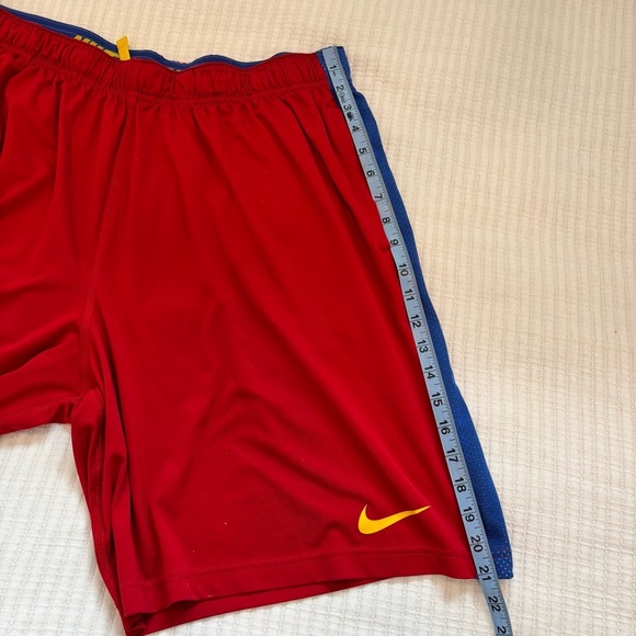Nike Dri-Fit Mens Basketball Shorts Red Mesh Blue and Yellow Accents Size XXL - Picture 9 of 11